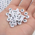 Song Xi 1200pcs White Round Acrylic Alphabet Beads - Black Letter Beads 4x7mm for Bracelets and Jewelry Making Key Chains...