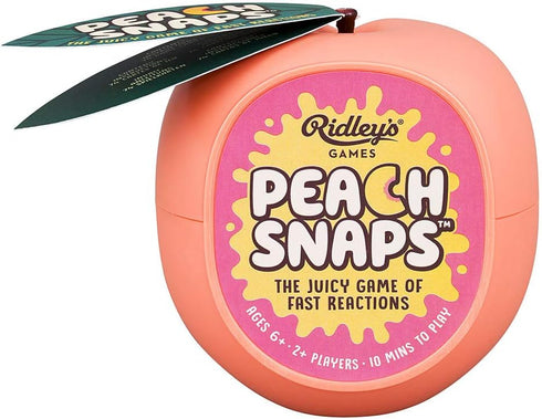 Ridley's Peach Snaps! Fun Card Game for Families, Action-Packed, Fast-Paced Game for 2+ Players, Includes Game Cards and Unique Peach-Shaped Stora...