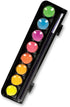 Micador Dark Arts Neon Glow Watercolour Paint Discs, 8-Color Set + Brush - Kids watercolor painting with highly vibrant neon colors - Glows under ...