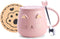 Pink Ceramic Coffee mug Cute Cat Handmade Tea Cups with Stainless Steel Spoon Kitty Cup Unique Hot chocolate Novelty mugs Christmas Birthday for G...