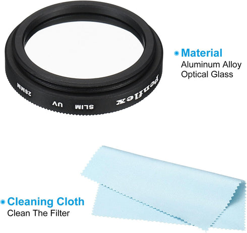 PATIKIL 28mm UV Filter, 1 PCS UV Protection Filter Slim UV Protection Camera Lens Filter Aluminum Optical Camera Accessory Crystal Clear Pics for ...