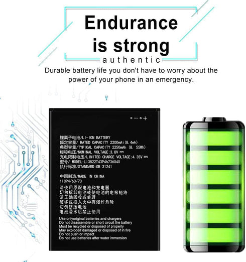 for ZTE ZFIVE C LTE Z558VL Z557BL ZTE Tempo X Replacement Battery Li3822T43P4h736040 2250mAh...