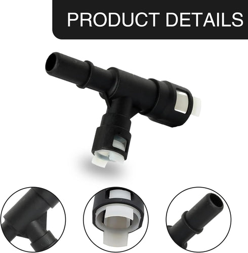 Pack-2 Car T-connector Three-way Cooling Water Pipe Joint, Replacement Parts 15055343 15055342, Heater Inlet Hose Fitting, Compatible with Select ...