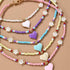 2 Pcs Heart Choker Necklace Colorful Beads Layered Necklace Friendship Y2K Beach Costume Jewelry Gifts for Women...