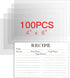 100PCS Recipe Card Protectors,4x6 Waterproof Clear Recipe Card Covers,Plastic Sleeves for Recipe Card,Protect Your Recipes from Kitchen Messes...