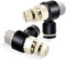 TAILONZ PNEUMATIC 3 Pack SL-3/8-N2 Push to Connect Air Line Fitting Air Flow Control Valve 3/8 Inch od 1/4 Inch Npt Elbow 90 Degree Air Speed Cont...