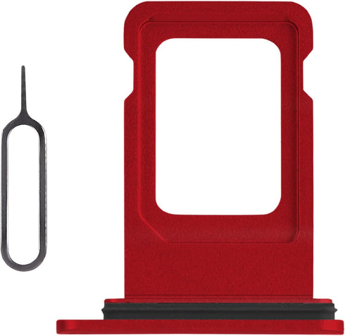 for iPhone XR Red SIM Card Slot Replacement Single SIM Version Card Tray Holder Adapter with Waterproof Rubber Ring Repair Tool Fix Kit Needle Eje...