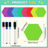8 Pcs Hexagon Shape Magnetic Dry Erase Board Hexagon Small Dry Erase Board Magnet Dry Erase Boards 4 Pcs Dry Erase Marker for Teachers Students, S...