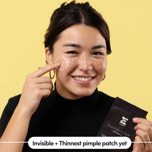 Blemish Repair Invisible - Hydrocolloid Acne Pimple Patch Spot Treatment - Touch Free, USA Made (30 Count)...
