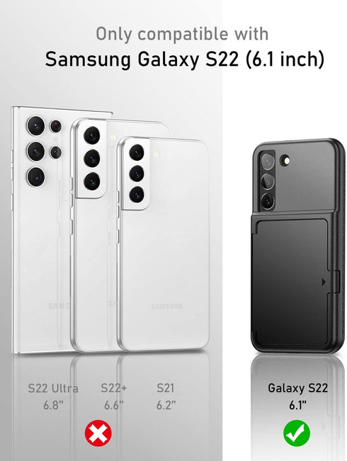 WeLoveCase for Samsung Galaxy S22 Wallet Case with Credit Card Holder & Hidden Mirror, All-Round Protection Shockproof Phone Cover Designed for Sa...