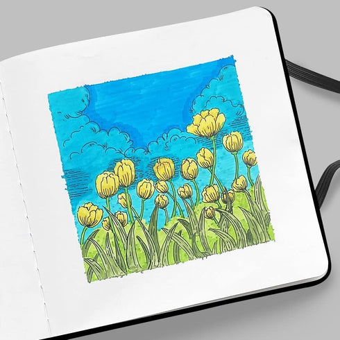 Square 5x5" Bleedproof Marker Paper Pad,110 GSM Alcohol Ink Bristol Paper Sketchbook,Handmade Journal 88 Sheets (176 Pages) Markers Ink Mediums Ar...
