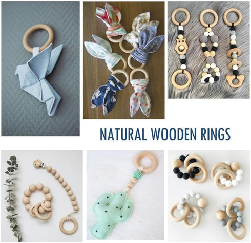 20PCS Natural Wood Rings for Crafts, Macrame Rings for DIY, Wooden Rings Without Paint, Pendant Connectors 55mm/2.2inch...