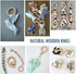 20PCS Natural Wood Rings for Crafts, Macrame Rings for DIY, Wooden Rings Without Paint, Pendant Connectors 55mm/2.2inch...
