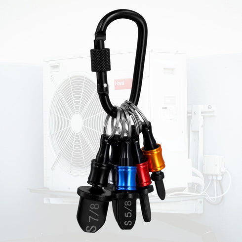 HVAC Swaging Tool Set, Air Conditioner Flaring Tool HVAC Swage Tool Repairing Kit Boring Drill Copper Tube Expender with Keychain & Carabiner & 7/...