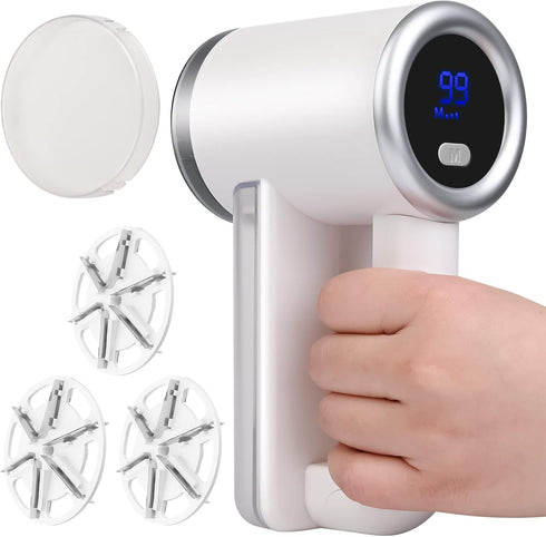 iRUNTEK Rechargeable Fabric Shaver, Electric Commercial Lint Remover with LED Display & Big Trash Box, 3-Speeds for Removing Fuzz and Pill from Cl...