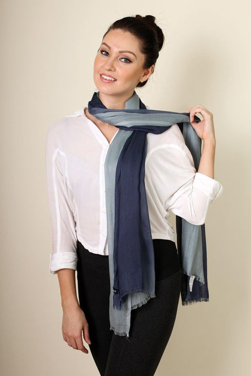 Women's Serenity Ocean Elegant Blue Ombre Effect Scarf, Super Soft, Lightweight...