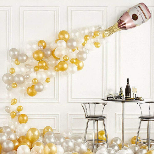 Champagne Bottle Balloons Champagne Glass Balloon Mylar Foil Balloons Birthday Engagement Bachelorette Party Bridal Shower Wedding Celebration Ann...