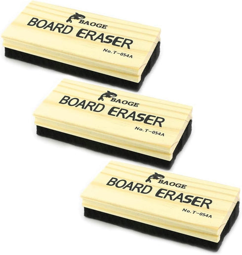 TKOnline 3 Pack Premium Wool Felt Chalkboard Eraser – Dustless, Kid-Friendly, for Whiteboard & Blackboard...