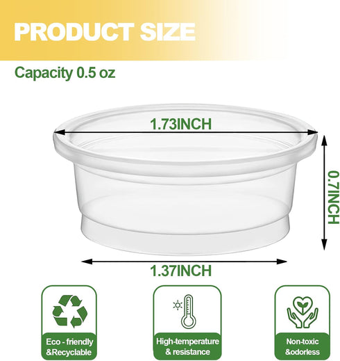 0.5oz Crested Gecko Food and Water Feeding Cups, Reptile Feeder Bowls, Plastic Replacement Food Dish for Lizard and Other Small Pet Ledge Accessor...