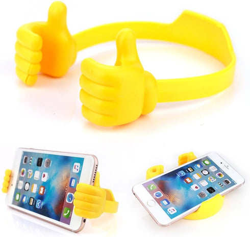 8 Pack Thumbs up Cell Phone Holder, Adjustable Silicone Tablet Stand, Multi Colors Portable Desktop OK Stands Compatible for Smart Phones iPhone i...