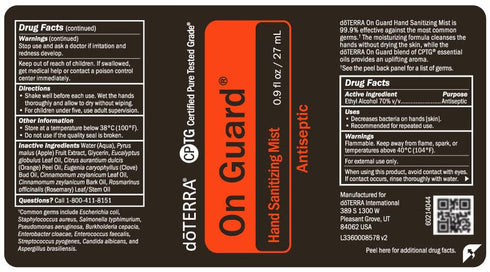 doTERRA On Guard Sanitizing Mist - 27mL...