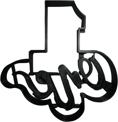 NUMBER ONE 1 WITH WORD BIRTHDAY ANNIVERSARY PARTY AGE DETAILED COOKIE CUTTER MADE IN USA PR2402...