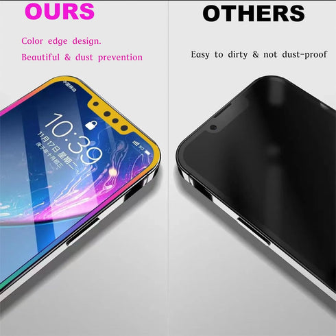Privacy Screen Protector for iPhone 12/Phone 12 pro Tempered Glass Electroplated Color Edge Anti-spy Tempered Film 6.1 Inch...