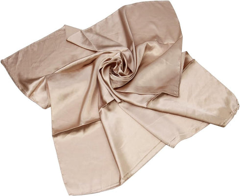 Elegant Large Silk Feel Solid Color Satin Square Scarf Wrap 35"...