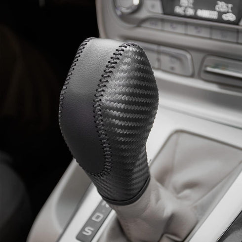 NC NC Genuine Leather Automatic at Gear Shift Knob Cover Protector Trim Fit Ford Fusion EcoSport Escape Focus Transit C-Max Energi Wagon Edge Fies...