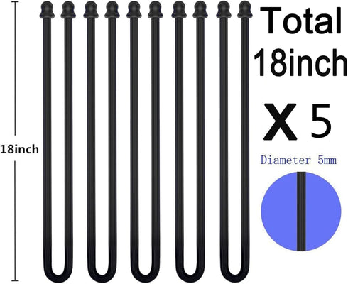 5Pcs 18in Silicone Cable Tie, Cord Organizer for Bundling Earphone, Computer Cords, Reusable Straps for Home, Office, Kitchen, Dia 5mm...