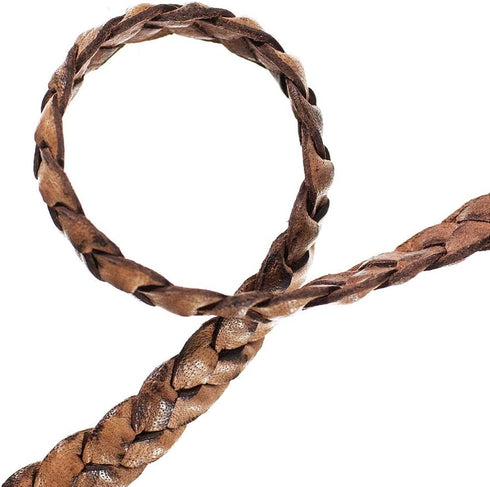 Craft County Flat Braided Leather Jewelry Craft Cord – Necklaces, Belts, Bracelets, Crafts and Jewelry Making (Black, 10mm X 5 Yards)...