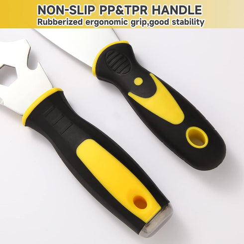 3Pcs Putty Knife, 2" 4" Spackle Knife Set Stainless Steel 15-in-1 Painters Scraper Wallpaper Scraper Tool for Repairing Drywall, Removing Wallpape...