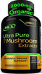 Organic Mushroom Supplement Extracts of Lions Mane Cordyceps Chaga Reishi Turkey Tail Maitake Shiitake Capsules - Natural Vitamins Minerals Antiox...