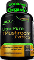 Organic Mushroom Supplement Extracts of Lions Mane Cordyceps Chaga Reishi Turkey Tail Maitake Shiitake Capsules - Natural Vitamins Minerals Antiox...