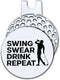 Swing Swear Repeat Golf Ball Marker with Magnetic Hat Clip, Funny Golf Accessories and Golf Gifts for Men, Birthday for Golf Fan Golfer Golf Lover...