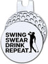 Swing Swear Repeat Golf Ball Marker with Magnetic Hat Clip, Funny Golf Accessories and Golf Gifts for Men, Birthday for Golf Fan Golfer Golf Lover...