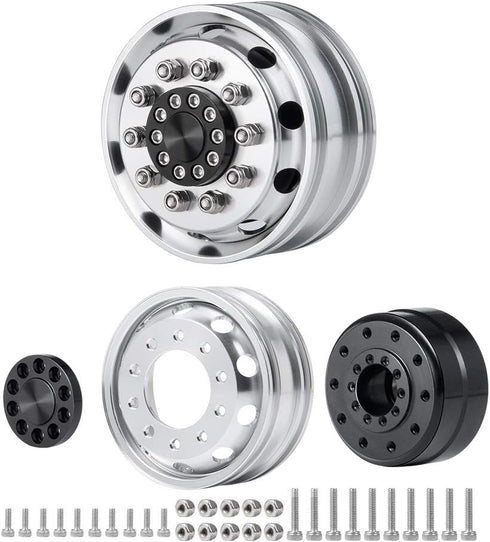2pcs Metal Front Wheel Hubs Rims for 1/14 Tamiya Tractor Climbing Trailer RC Car Upgrade Parts...