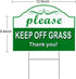 2 Pack Keep Off Grass Sign, Keep Dogs Off Sign for Lawn, 12.6"X9.4" Corrugated Plastic Double Sided with Metal Wire H-Stakes- Stay Off Grass Signs...