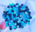 200 Pcs Handmade Mulberry Paper Stephania Venosa Flowers Petals 15x15 mm Scrapbooking Wedding DIY Craft Supplies Card Artificial Flowers (Blue Ton...