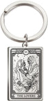 TEAMER Skeleton Tarot Cards Keychains Stainless Steel Amulet Marigold Tarot Card Major Arcana Keyring for Keys Cars Bags...