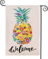 Welcome Pineapple Garden Flag 12.5 x 18 Inch Spring Summer Garden Flag Decorative Double Sided Burlap Flag for Seasonal Farmhouse Yard Decoration...