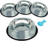 Stainless Steel Cat Bowl, 4 Pack Metal Dog Bowls for Food and Water, Non-Slip Pet Feeding Dish Bowl with Rubber Base for Cats Puppy Small Medium D...