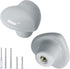 2pcs Ceramic Cabinet Knobs Light Grey Drawer Knobs, Heart Shaped Dresser Knobs Cute Kitchen Cabinet Pull Handles, Small Vanity Knobs Hardware Clos...
