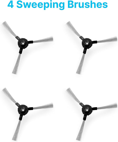 Dana Trading PUCRCX70 Robot Vacuum Accessory Kit - (4) Sweeping Side Brushes, (2) Air Filter - Robot Vacuum Cleaner Replacement Parts and Accessor...