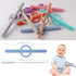 YAPROMO Silicone Baby Teether Tubes for Infants with Nursing Biting Chewing - 3 Pack 3 Pcs-Blue&Beige&Grey...