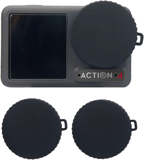 2PCS Silicone Protective Lens Guards Cap Dust-Proof Protector Lid Cover for DJI OSMO Action 4/ Action 3 Sports Camera Accessories...