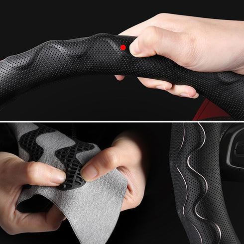 LoyaForba 15 Inch Car Steering Wheel Cover, Elastic Stretch Breathable Anti-Slip Comfortable Grip Auto Steering Wheel Protector for Men Women, Veh...