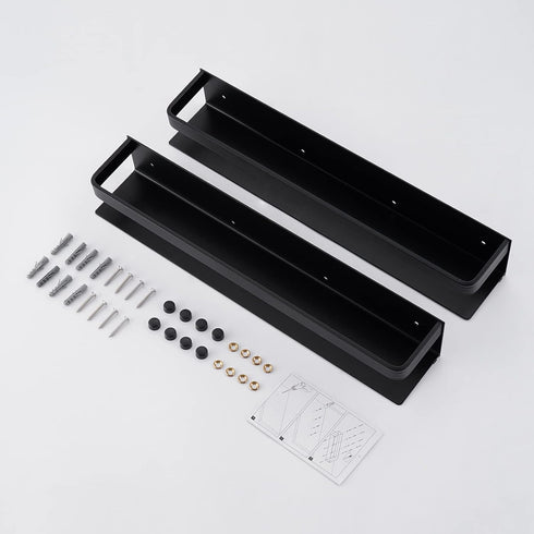 KES Spice Rack Organizer Kitchen Spice Rack Seasoning Organizer 16 Inch Aluminum Spice Holder Wall Mount Anodized Black 2 Pack, KSR401S40-BK-P2...