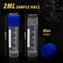 100 Pcs 2ml Small Vials with Screw Caps Centrifuge Tubes Plastic Sample Tubes Cryogenic Vials Graduated Bottles Test Tubes with Lids (Blue)...