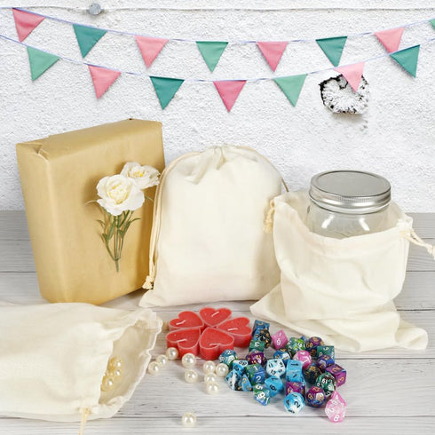 HRX Package 20pcs Muslin Bags 8x10 inches, Cotton Drawstring Bag Fabric Gift Pouches Sachet for Jewelry Party Favors Wrapping DIY...